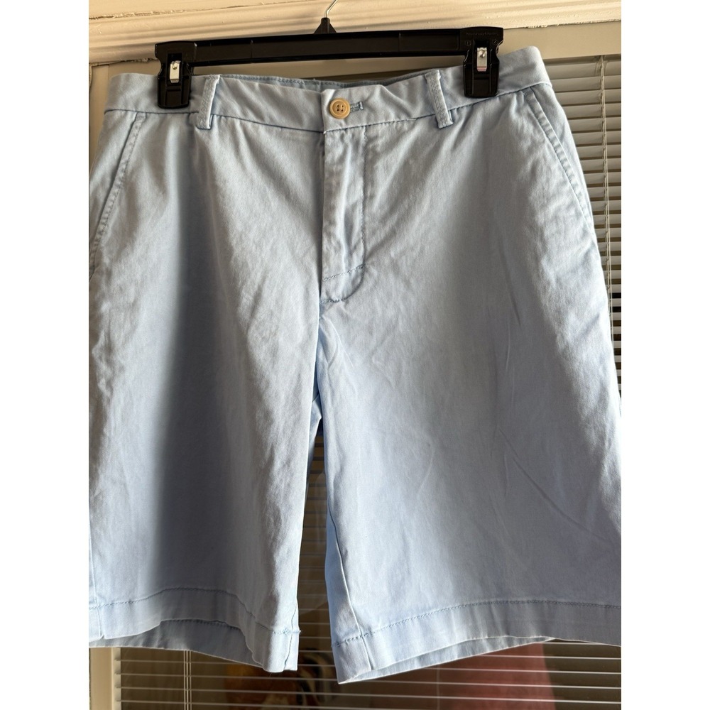 IZOD Saltwater Stretch Flat Front Golf Shorts Relaxed Light Blue Sz 30W New